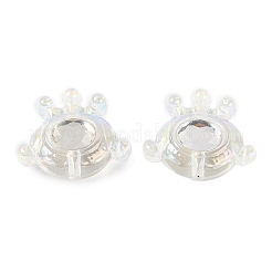 UVメッキ透明アクリルビーズ  ラインストーン付き  目  クリアAB  21.5x25.5x11.5mm  穴：2mm&nbsp;OACR-S145-01