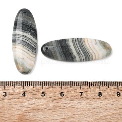 Natural Indian Green Line Jasper Pendants&nbsp;G-Z151-02C