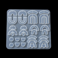 DIYペンダントシリコンモールド  レジン型  アーチ形状  ホワイト  142x130x5mm  穴：1mm  内径：12.5~37.5x12.5~32mm&nbsp;X-DIY-G091-03C