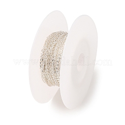 304ステンレススチールアズキチェーン  ハンダ付け  スプールで  銀  1.5x1.2x0.1mm&nbsp;SA-CBA4160-08B-S