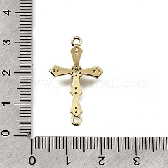 Religion Brass Micro Pave Clear Cubic Zirconia Connector Charms&nbsp;KK-G602-07G-09