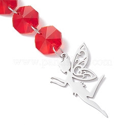 Glass Round & Octagonal Beads Hanging Suncatchers&nbsp;HJEW-JM04617-03