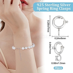 20Pcs 925 Sterling Silver Spring Ring Clasps&nbsp;STER-BBC0001-47