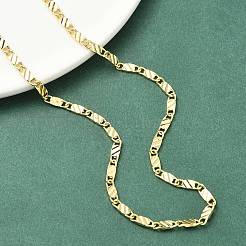 3MM Brass Textured Oval Link Chain Necklaces for Women&nbsp;NJEW-K271-11G