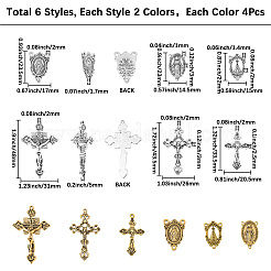 48Pcs 12 Styles DIY Alloy Pendant and Link Findings Kits&nbsp;FIND-SC0021-27