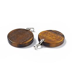 Natural Tiger Eye Pendants&nbsp;G-P491-04P-01