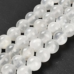 天然石ホワイトジェイドビーズ連売り  ラウンド  10~10.5mm  穴：1mm  約39~40個/連  15.43~15.91''（39.2~40.4センチメートル）&nbsp;G-B128-A02-04