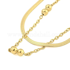 Ion Plating(IP) 304 Stainless Steel Multi Layered Necklaces&nbsp;NJEW-S426-06G