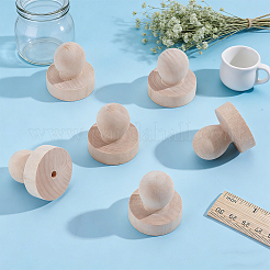 木版スタンプのハンドル  ゴム印用品用の木製ノブ  湯通しアーモンド  40x37mm  穴：5mm&nbsp;FIND-WH0199-450C