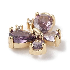 Brass Micro Pave Cubic Zirconia Charms&nbsp;KK-G491-28G-02