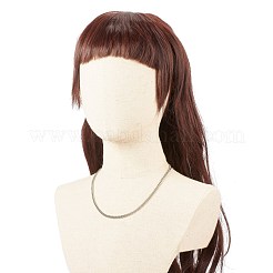変色しない304ステンレススチールカーブチェーンネックレス、男性用、女性用  ステンレス鋼色  20.08インチ（51cm）&nbsp;NJEW-JN03846-02