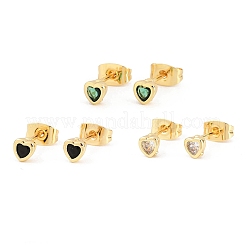 Brass Micro Pave Cubic Zirconia Stud Earrings&nbsp;EJEW-F405-22A-G