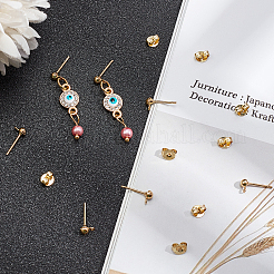30Pcs Brass Stud Earring Findings and 30Pcs Earring Backs Sets&nbsp;KK-AR0001-91G-NR