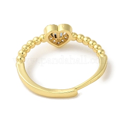 Rack Plating Brass Micro Pave Cubic Zirconia Adjustable Rings&nbsp;RJEW-H228-02G-01