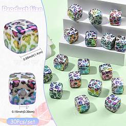 30Pcs UV Plating Opaque Acrylic Beads&nbsp;OACR-FS0002-56