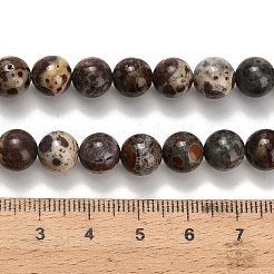 天然アストロライトジャスパービーズ連売り  ラウンド  8~8.5mm  穴：0.7mm  約43~45個/連  14.76~14.96インチ（37.5~38cm）&nbsp;G-H329-C02-8mm