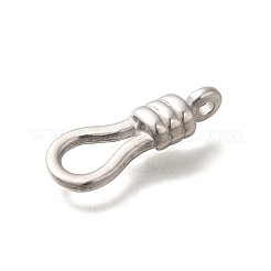 変色防止304ステンレススチール製フック留め具用アイクラスプ  ステンレス鋼色  21.5x8x4.5mm  穴：2mm&nbsp;STAS-I321-72P