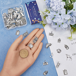 60pcs10スタイルチベットスタイルアロイペンダント  混合図形  ミックスカラー  12~21x9~22.6x1~9.5mm  穴：1.2~2mm  6個/スタイル&nbsp;FIND-SC0010-72