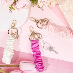 3Pcs 3 Colors Satin Cloth Bracelet Wristlet/Hair Tie Keychain&nbsp;KEYC-SC0001-31A