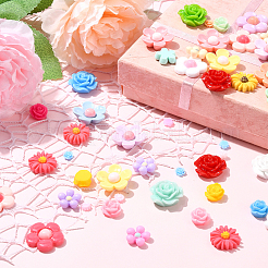 200Pcs 8 Styles Opaque Resin Decoden Cabochons&nbsp;RESI-SP0001-32