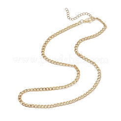 3.5mm 304ステンレススチールカーブチェーンネックレス（女性用）  ゴールドカラー  17.40インチ（44.2cm）&nbsp;NJEW-JN05584