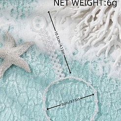 Bohemian Style Round Plastic Pearl Beaded Stretch Toe Ring Anklets for Women&nbsp;FS-WGAA4EB-01