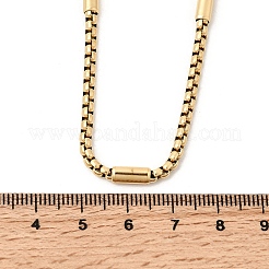 304ステンレススチールのコラムベネチアンチェーンネックレス  ゴールドカラー  15.51インチ（39.4cm）&nbsp;NJEW-D350-02G