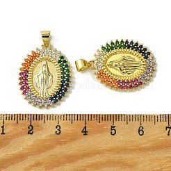 Brass Micro Pave Colorful Cubic Zirconia Pendants&nbsp;KK-H472-51A-G