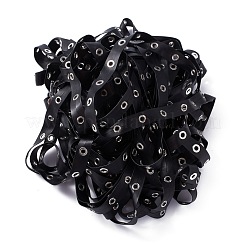 模造レザーコード  真鍮アイレット付き  服飾材料  ブラック  20x2mm&nbsp;LC-WH0007-03