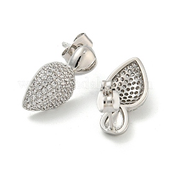 Teardrop Brass Pave Cubic Zirconia Dangle Stud Earrings for Women&nbsp;EJEW-N054-43P