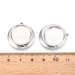 304 Stainless Steel Pendant Cabochon Settings&nbsp;STAS-T067-16P