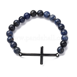 Round Natural Sodalite Bead Stretch Bracelets&nbsp;BJEW-F493-08EB-02