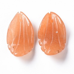 天然石レッドアベンチュリンペンダント  花びら  21x11x4mm  穴：0.8mm&nbsp;G-F697-C02