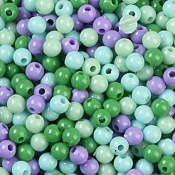 不透明なアクリルビーズ  ラウンド  シーグリーン  4mm  穴：1.2mm&nbsp;X1-OACR-H118-07B-06