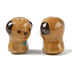 手描きの磁器ビーズ  動物  犬  18.5x15~15.5x12.5mm  穴：1.8mm&nbsp;PORC-R001-01C