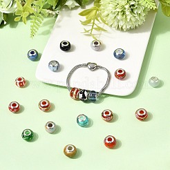 Mixed Handmade Lampwork Gold Sand European Large Hole Rondelle Beads&nbsp;LPDL-M013-M