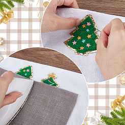 9Pcs 3 Styles Christmas Tree Polyester Embroidery Sew on Cloth Patches&nbsp;PATC-PH0001-42