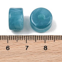 2色の不透明アクリル製天然石風ビーズ  コラム  スチールブルー  12x8mm  穴：3mm  約526個/500g&nbsp;AC-CBA3EFE-02G