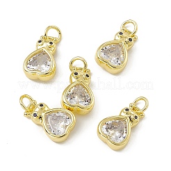 Rack Plating Brass Cubic Zirconia Charms&nbsp;KK-C007-01G-04