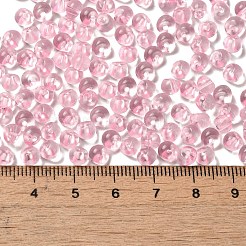 透明なアクリルビーズ  トップ掘削  丸い鈴丸ビーズ  ピンク  5.5x5x4mm  穴：1.2mm  約8333個/セット&nbsp;MACR-K359-02B