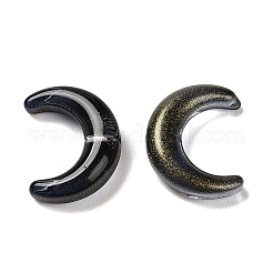 グラデーション手作りランプワーク ビーズ  ムーン  ブラック  16.5x13x5.5mm  穴：1mm&nbsp;LAMP-C005-02D