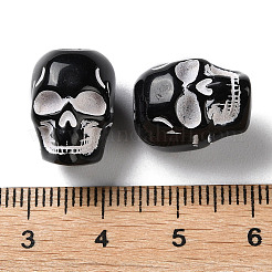 Spray Printed Opaque Acrylic European Beads&nbsp;SACR-P031-35B-01