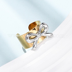304 Stainless Steel Cuff Open Rings&nbsp;LS-RJEW-H266-01GP-01