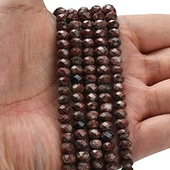 ナチュラルレッドセサミジャスパービーズ連売り  多面カット  ロンデル  8x5.5mm  穴：1.2mm  約69個/連  15.16''（38.5センチメートル）&nbsp;G-Z111-A47