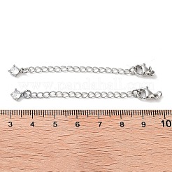 Brass with Cubic Zirconia Chain Extender&nbsp;LS-KK-B102-43P