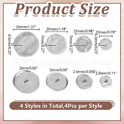 16個 4スタイル 1穴合金シャンクボタン  フラットラウンド  マットゴールドカラー  18.5~37x6.5~7mm  穴：2~2.8mm  4個/スタイル&nbsp;BUTT-HY0001-16MG