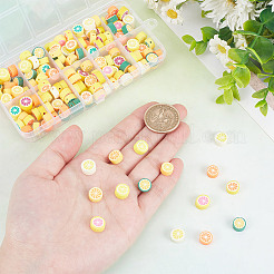 170個 10スタイル 手作りポリマー粘土フルーツビーズ  レモンスライス  ミックスカラー  8~10.5x3.5~5.5mm  穴：1.2~1.6mm  17個/スタイル&nbsp;CLAY-AR0001-33