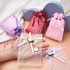50 Pcs 5 Colors Organza DIY Craft Drawstring Bag&nbsp;ABAG-MB0001-13