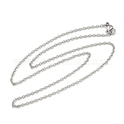 Tarnish Resistant Unisex Classic Plain 304 Stainless Steel Mens Womens Cable Chain Necklaces&nbsp;STAS-O037-83P