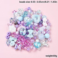 60g2色アクリルビーズ  混合図形  ミックスカラー  7~36.5x7~36.5x5.5~36.5mm  穴：1.8~4.5mm  約18個/30g  30 G /カラー&nbsp;MACR-YW0003-36A